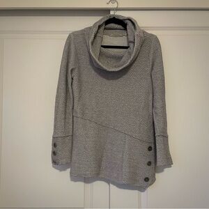 Cozy Gray Women's Sweater with Button Accents